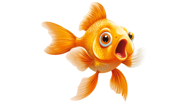 Colorful goldfish swimming happily in the water png