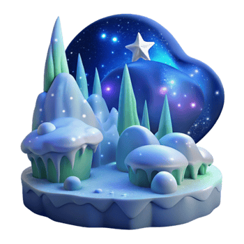 dramatic creative Winter Wonderland 3D Illustration original png