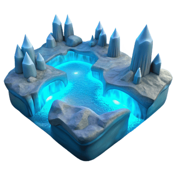 magnificent vintage Icy Landscape 3D Render genuine png