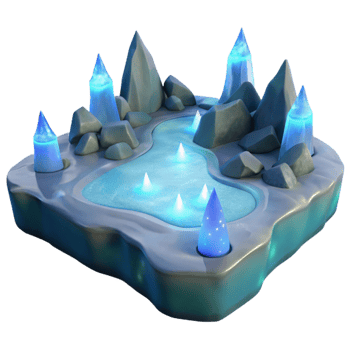elegant artistic Icy Crystal Cave 3D Render authentic png