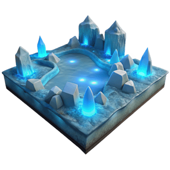 magnificent classic Icy Landscape 3D Render high quality png