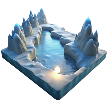 stunning creative Icy Peaks 3D Render genuine png
