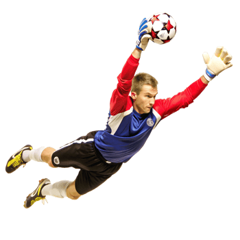 Soccer goalie making a diving save athletic action shot extreme sports png