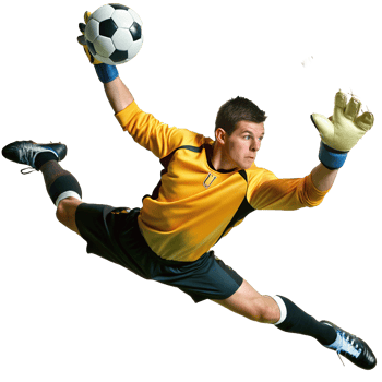 Soccer Goalkeeper Making a Spectacular Diving Save Athletic Action Shot png