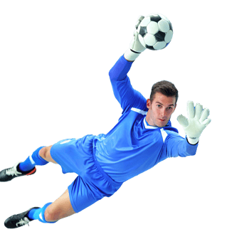 Soccer goalie making a diving save athletic powerful dynamic action shot png