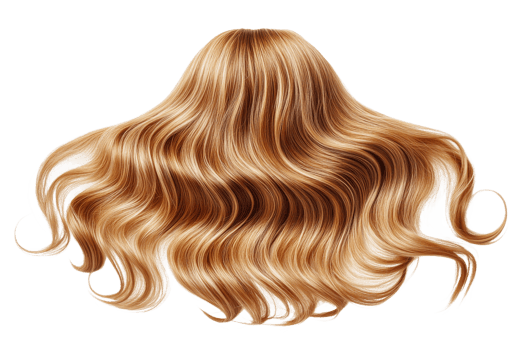 Natural wavy blonde hair for styling and fashion png