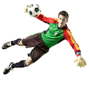 Soccer Goalkeeper Making a Diving Save Dynamic Action Shot png