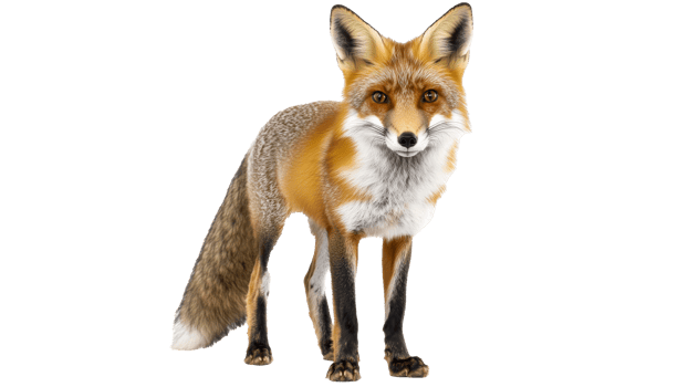 Fox standing in a natural habitat during daytime png