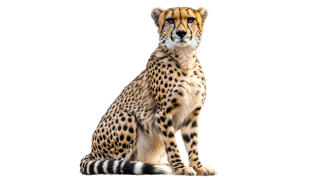 Cheetah sitting gracefully in natural pose png