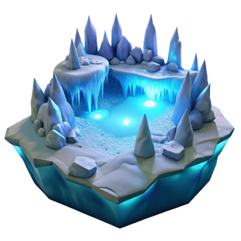 wonderful creative Icy Cave 3D Render original png