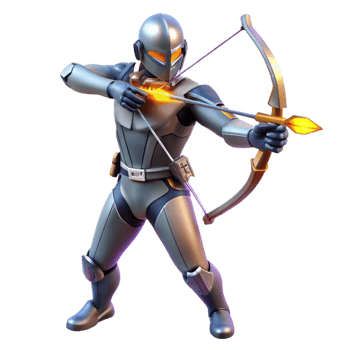 serene modern Futuristic Archer 3D Render 4K png