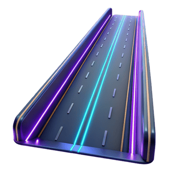 impressive creative Neon Road 3D Illustration high quality png