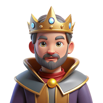 impressive classic 3D Cartoon King Illustration high quality png