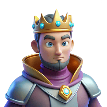 impressive rustic 3D Cartoon King Illustration detailed png