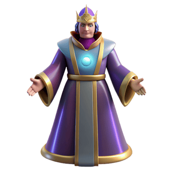 serene contemporary 3D Cartoon King Illustration premium png