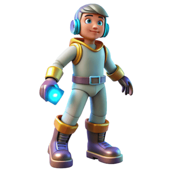 dramatic artistic 3D Render Astronaut Boy Cartoon high quality png