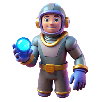 beautiful traditional 3D Cartoon Astronaut with Glowing Orb professional png