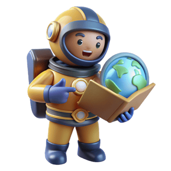 extraordinary contemporary 3D Astronaut Exploring Earth high resolution png