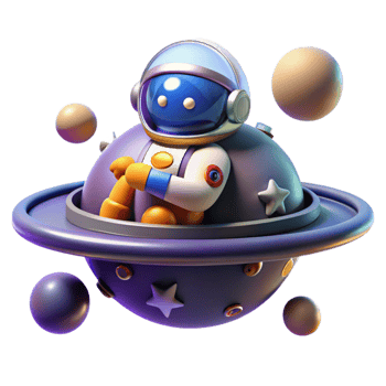 magnificent creative 3D Cartoon Astronaut on Planet authentic png