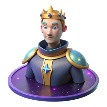 vibrant artistic 3D Cartoon King Illustration genuine png
