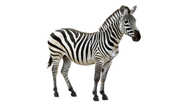 Graceful zebra poses in studio png