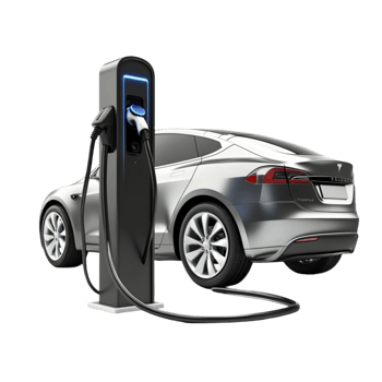 Electric Car Charging Station on Transparent Background png
