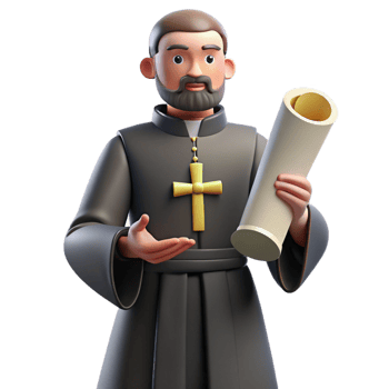 magnificent modern 3D Priest Cartoon Illustration high resolution png