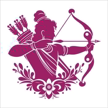 Lord rama with bow and arrow vector