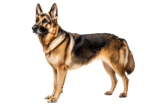 Elegant German shepherd on white png