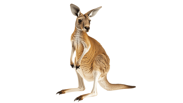 Kangaroo standing upright in a natural pose png