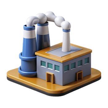 impressive creative 3D Cartoon Factory Illustration 4K png