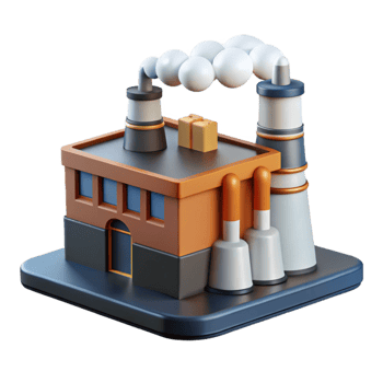 magnificent artistic 3D Model Factory Illustration high quality png