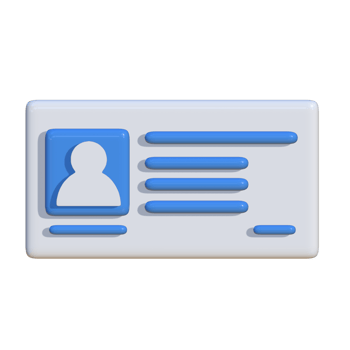 3D artwork of an ID card with landscape view. Suitable for use as a media for company presentations, business, and advertising png