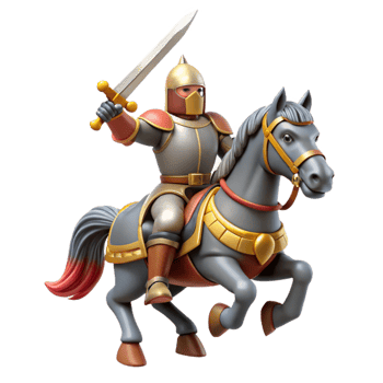 magnificent creative 3D Illustration Knight on Horseback professional png