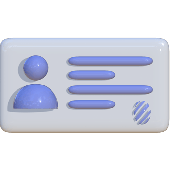 3D artwork of a landscape view ID card with fingerprint symbol. Suitable for use as a media for company presentations, business, and advertising. png