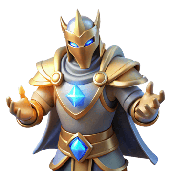 vibrant artistic Majestic 3D Render of a Golden Knight 4K png