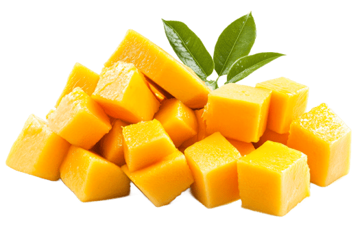 Fresh mango cubes for a tasty snack png