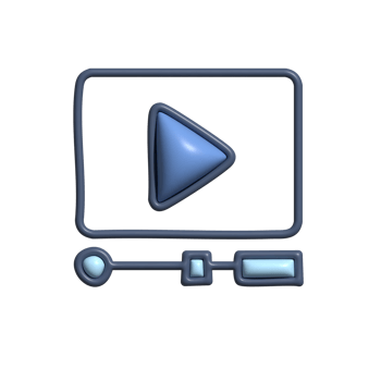 3D Player Icon with Play Button and Progress Bar png