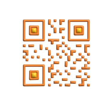 3D QR Code Icon with Orange and Yellow Design png