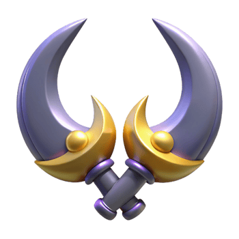 vibrant rustic Crescent Blades 3D Render high resolution png