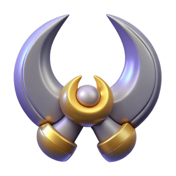 elegant rustic Crescent Moon 3D Render original png