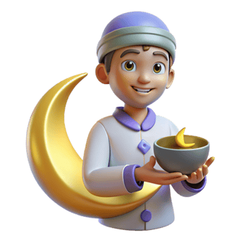 magnificent rustic 3D Render Boy Crescent Moon Bowl high resolution png
