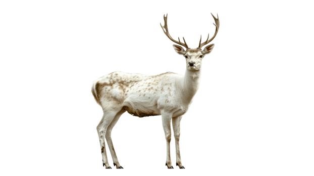 Majestic white deer standing in a natural setting png