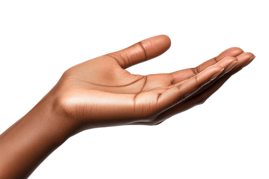 Open hand gesture signaling invitation or help png