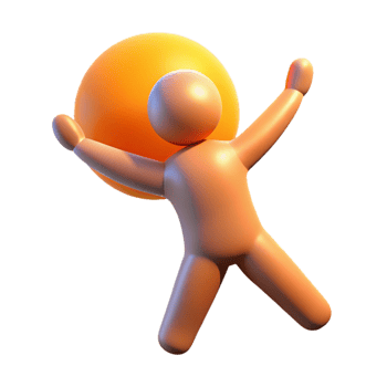 elegant abstract Joyful Figure Lifting a Large Sphere authentic png