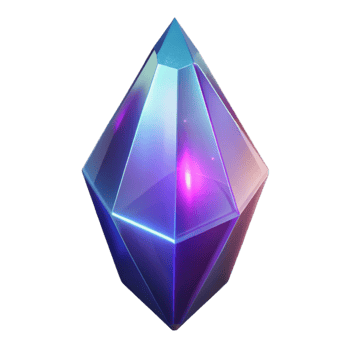 impressive artistic Glowing Crystal Gem 3D Render high resolution png
