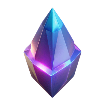 vibrant minimalist Glowing Crystal 3D Render original png