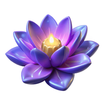 extraordinary contemporary 3D Lotus Flower with Candle Illustration original png
