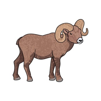 Colorful Illustration of Snow Sheep Isolated on White Background vector