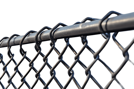 Close up view of a chain link fence in sunlight png